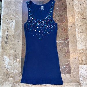 Women’s SZ S OLD NAVY Sequined Blue Tank Top
